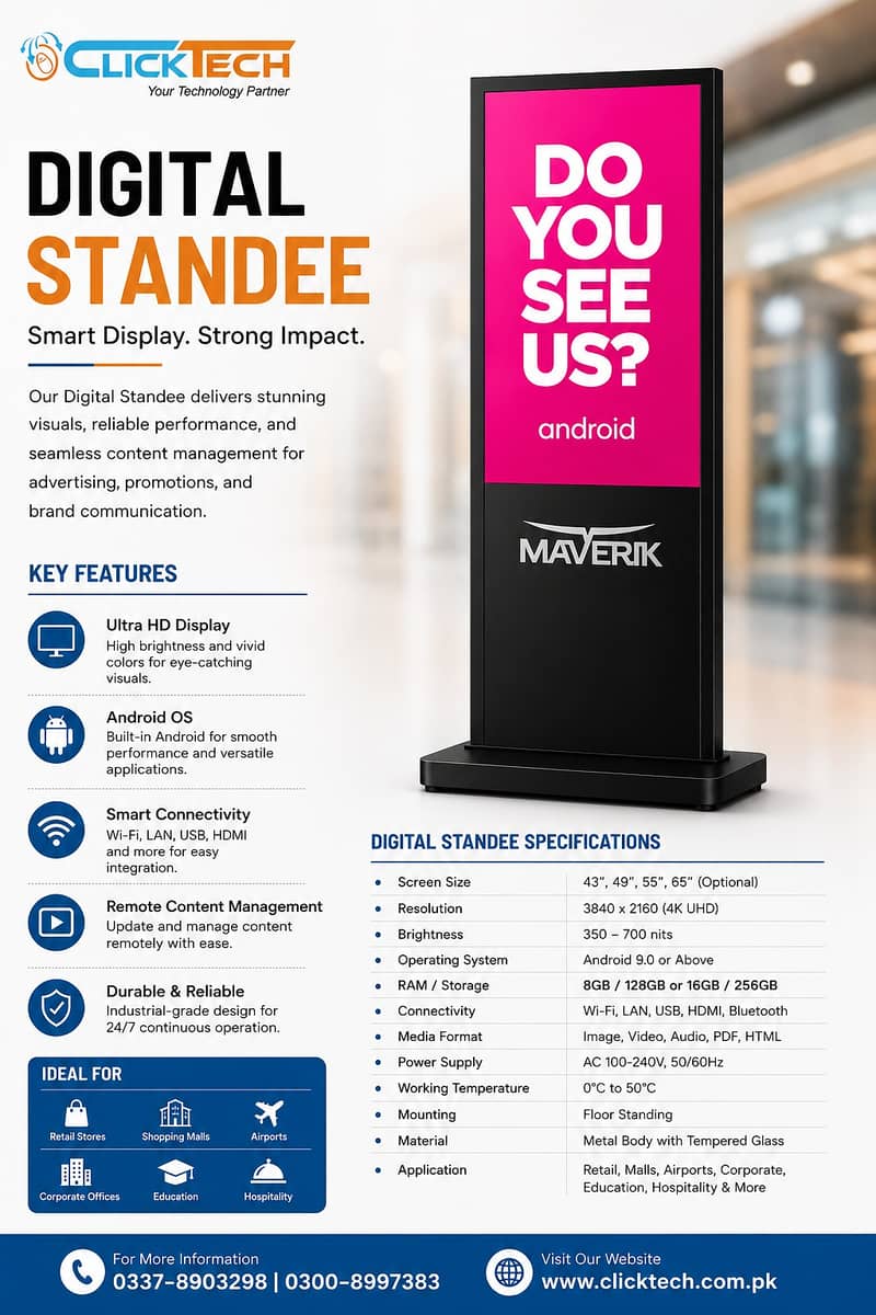 Digital Standee | Digital Kiosk  Interactive Touch Screen 0
