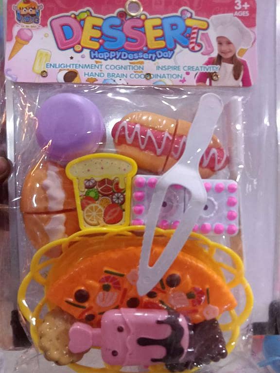 Happy Dessert Cake pizza and fast food Cutting with accessories.