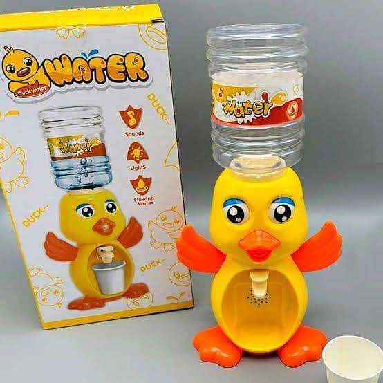 Childrens Little Yellow Duck Kitchen Pretend Mini Water Dispenser Simulation Cosplay Kitchen Drinking Toy