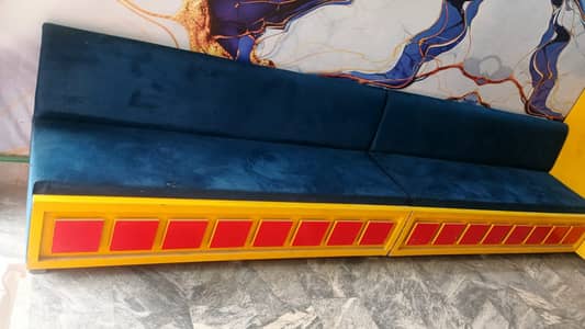 Commercial Restaurant Booth Benches / Velvet Seating Benches Pair of 2