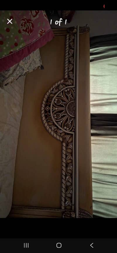 Royal Carved Bedroom Set - Bed + Wardrobe + 2 Side Tables + Dressing