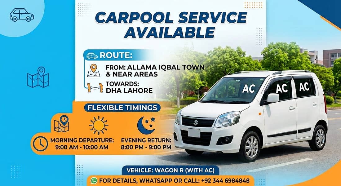 CARPOOL / RIDE SHARE AVAILABLE 0