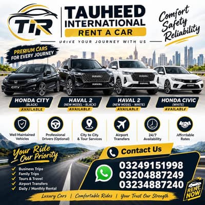 rent a car & premium car haval and city available for rent