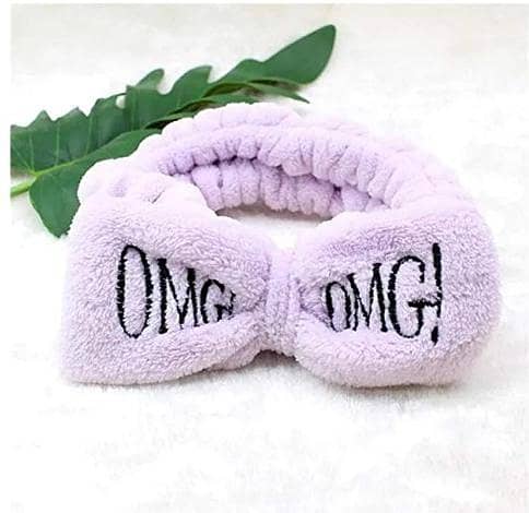 OMG Letter Coral Fleece Wash Face Bow Hairbands For Women Girls Headbands Headwear Hair Bands Turban Hair Accessories,OMG purple