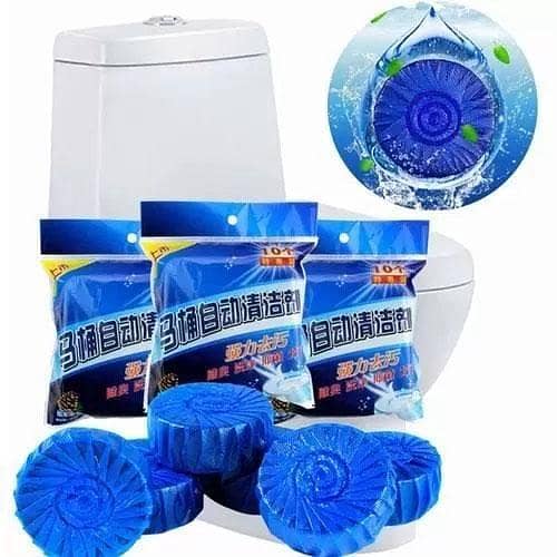 10 pcs/set Blue Tablet Toilet Bowl Cleaner Automatic Tank Bowl Bathroom System Toilet Cleaner in pakistan