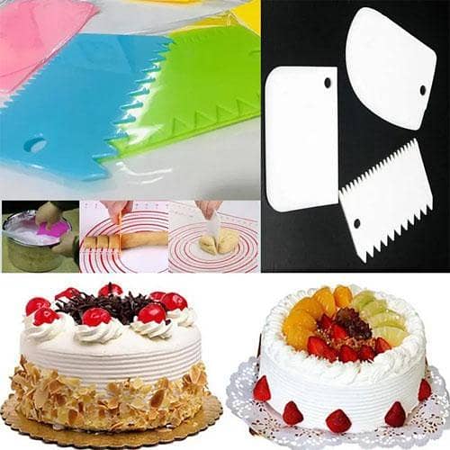 New High Quality 3pcs Plastic Cake Scraper Decorating in pakistan