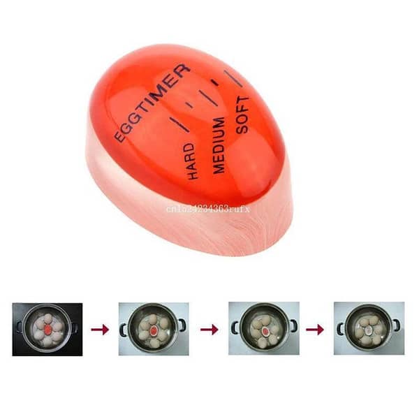 Egg Timer Red Heat Sensitive Hard and Soft Boiled Colour Changing Indicator Tells You When Eggs Are Ready