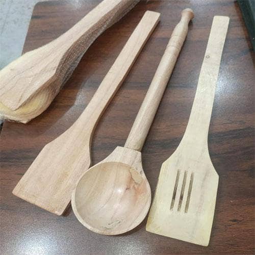 New High Quality Natural 3PCS Wood Kitchen Utensils Spoon Set in pakistan