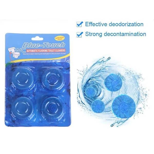 Toilet Cleaner Ball Powerful Automatic Flush Toilet Bowl Deodorizer For Bathroom Cleaning - Pack of 4