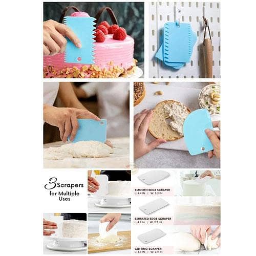 3pcs Plastic Cake Scraper Decorating in pakistan