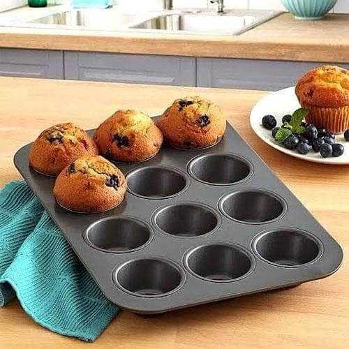 12Cups Non-Stick Muffin Cupcake Baking Tray in pakistan