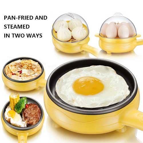High Quality Non-Stick Boiler Steamer Multifunction Household Mini Egg Omelette Fried Steak Electric Frying Pan in pakistan