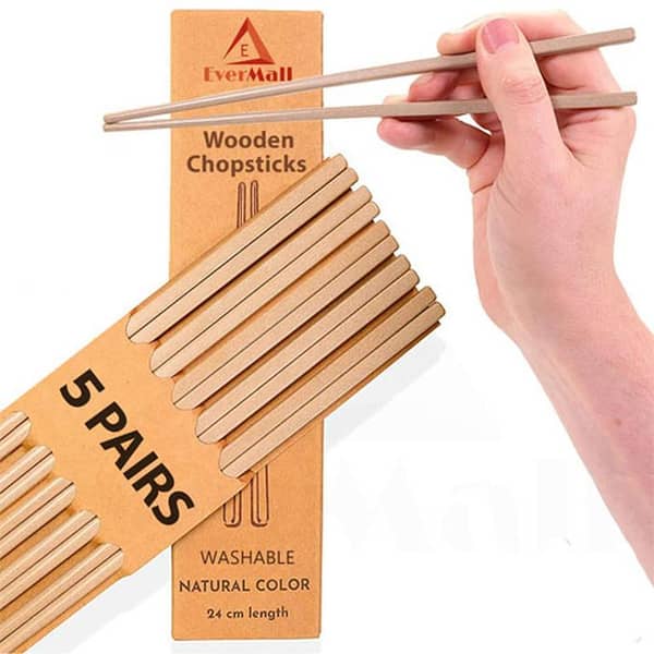 Chinese Bamboo Chopsticks Reusable Natural wood Chop Sticks Pack of 5 Pairs in pakistan