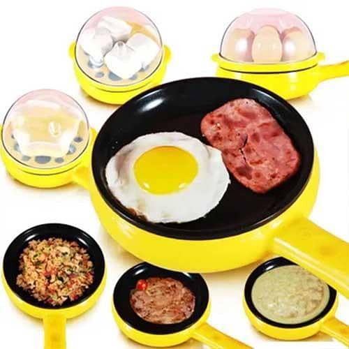 New Imported Household Mini Egg Omelette Fried Steak Electric Frying Pan Non-Stick Boiler Steamer in pakistan
