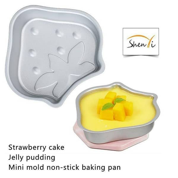 strawberry cake jelly pudding high carbon steel mini mold non stick baking pan