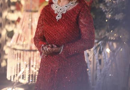 *Luxury Red Bridal Dress | Heavy Embroidered Sequin Wedding