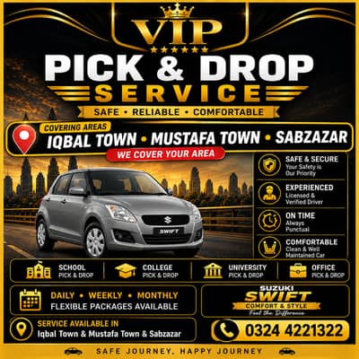 Pick & Drop Service in Mustafa Town | School, College, University