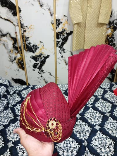 Dhula Sharwani With Broch Malla and Dhula Kulla Brand new Condition
