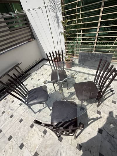 Glass top dinning table