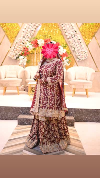 Heavy Hand embroidery bridal dress