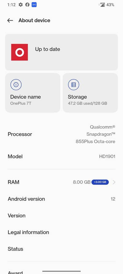 One Plus 7T 5G