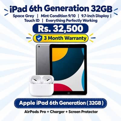 Apple iPad 6th Generation | Original Apple iPad | 3 Month Warranty