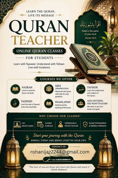 Online Quran teacher for kids and females