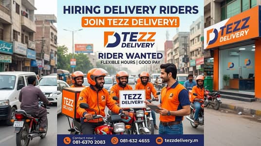 Delivery Riders required in Islamabad from Nearby areas of F-10 Only.