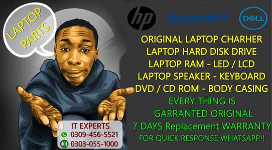 ORIGINAL LAPTOP PART AND ACCESSORIES LAPTOP CHARGER RAM HARD DRIVE