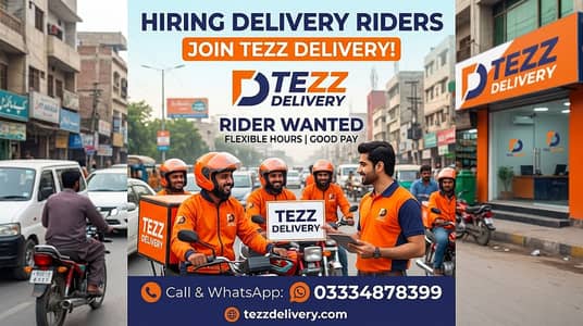 Delivery Riders required in Islamabad from Nearby areas of F-10 Only.