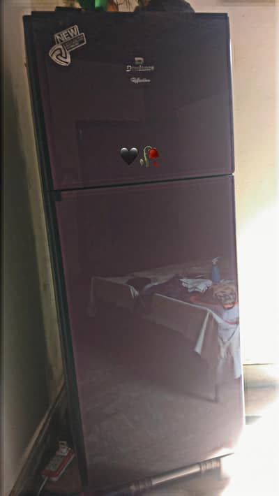 full size Glass refrigerator and freezer