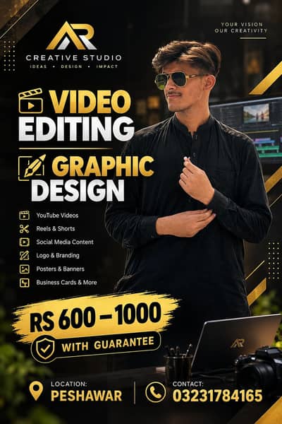 graphic design video editing and marketing