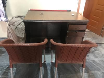 counter and two chairs