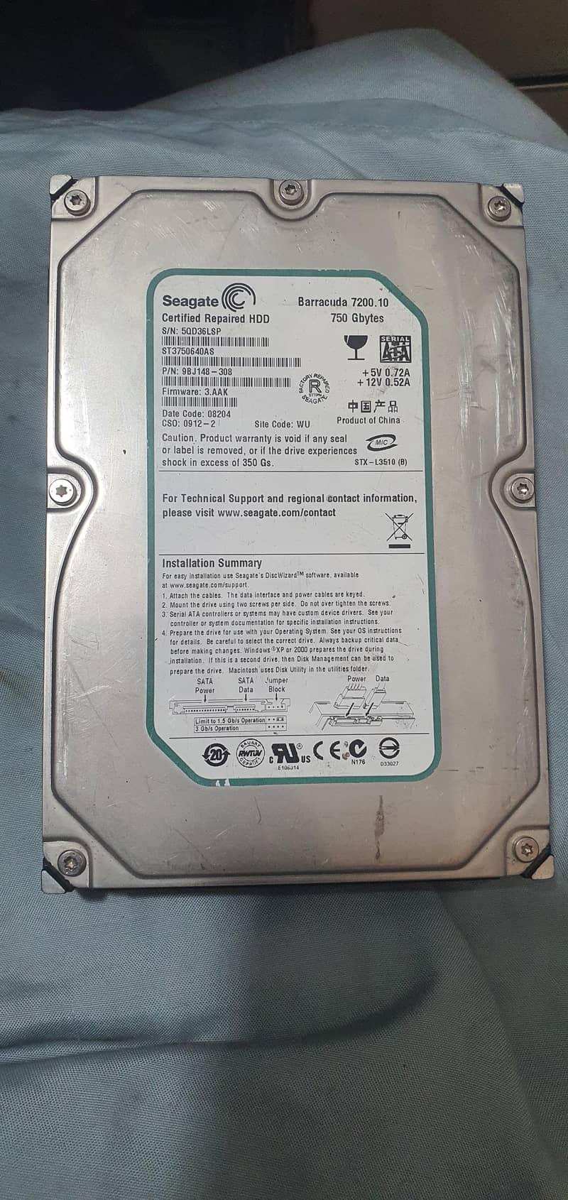 750GB SEAGATE HARD 0