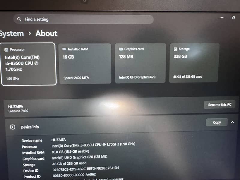 Dell latitude 7490 1