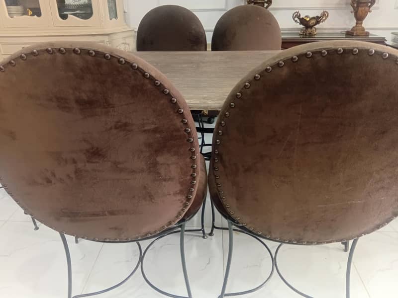 Dining Table 6 chsirs Solid Rot Iron 5
