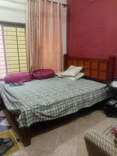 wooden bed and Matress