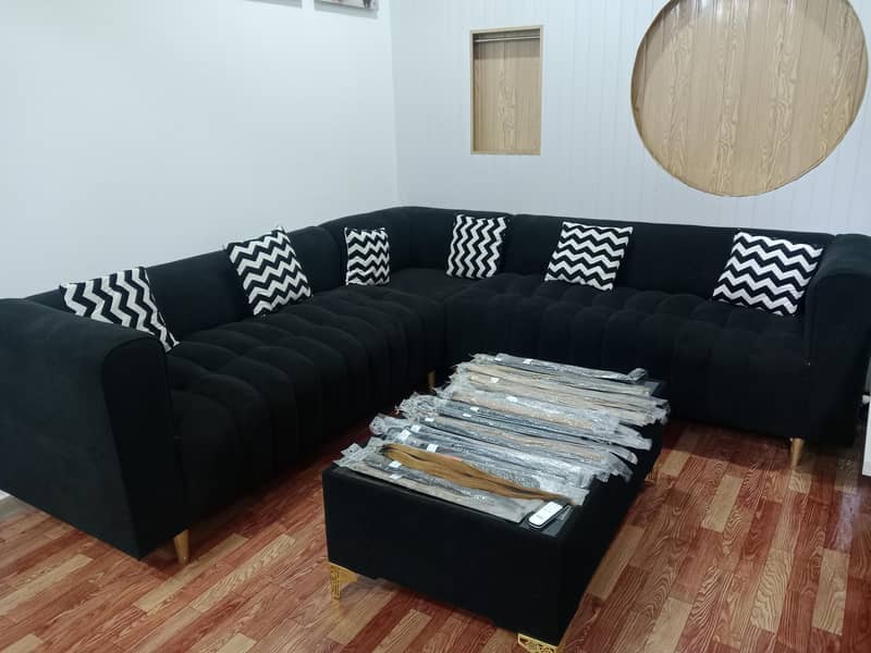 L Shape Sofa Set ( Bukra Fabrick) 1