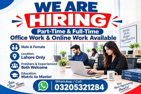 MALES AND  FEMALES STAFF ARE REQURIED