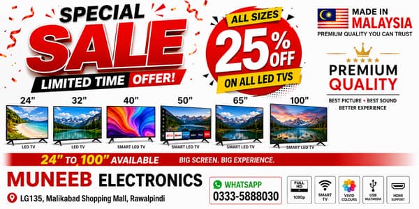32 LED TV smart Frame less New Box Pack