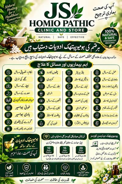 JS Homeopathic Clinic & Store – Online Available