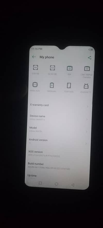 Infinix Smart 6 Ram 3+64 GB pta approved