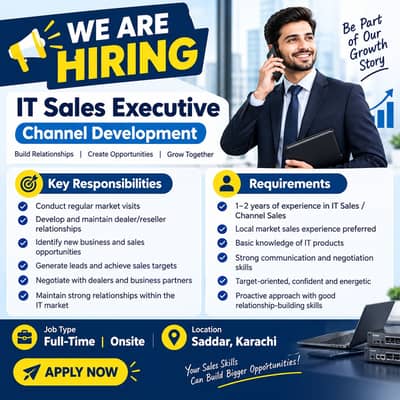 IT Sales Executive – Channel Sales | Saddar Karachi
