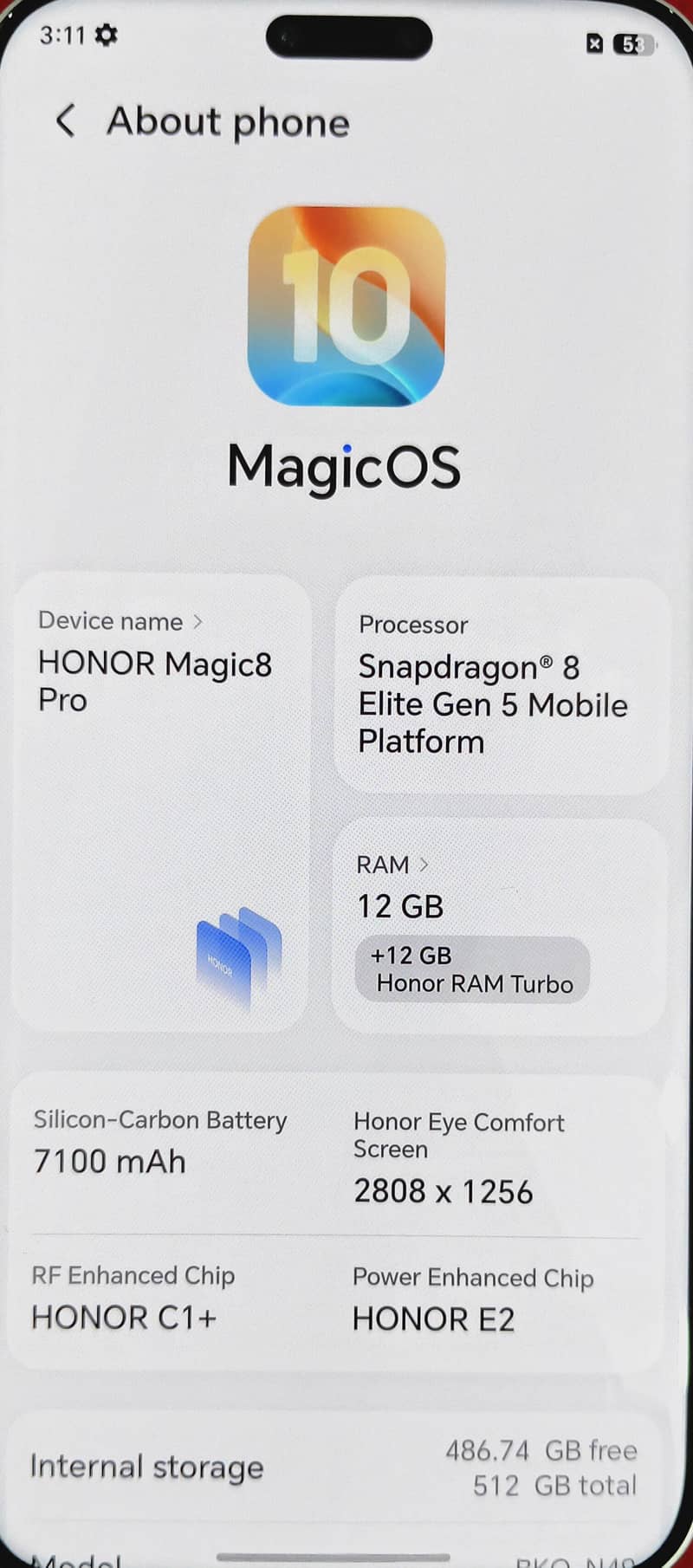 Honor Magic 8 Pro, 12GB RAM, 512GB Storage, Sunrise Gold 7