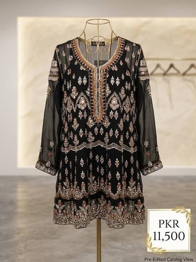 Luxury Black  Dress | Fancy Dress Heavy Handwork & Sequins