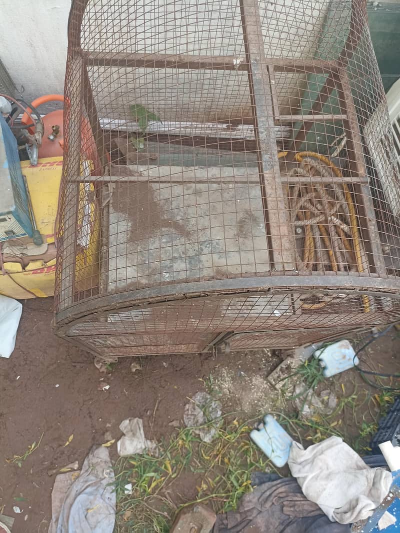 Gray bird cage good condition 1