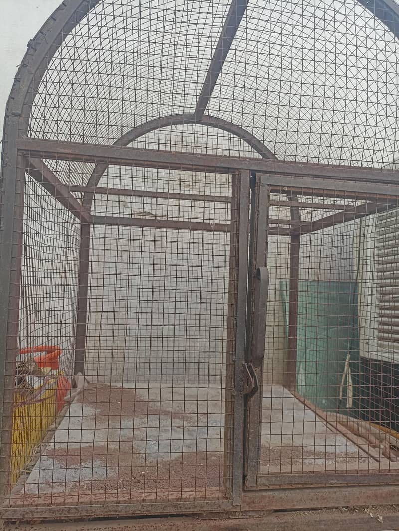 Gray bird cage good condition 2