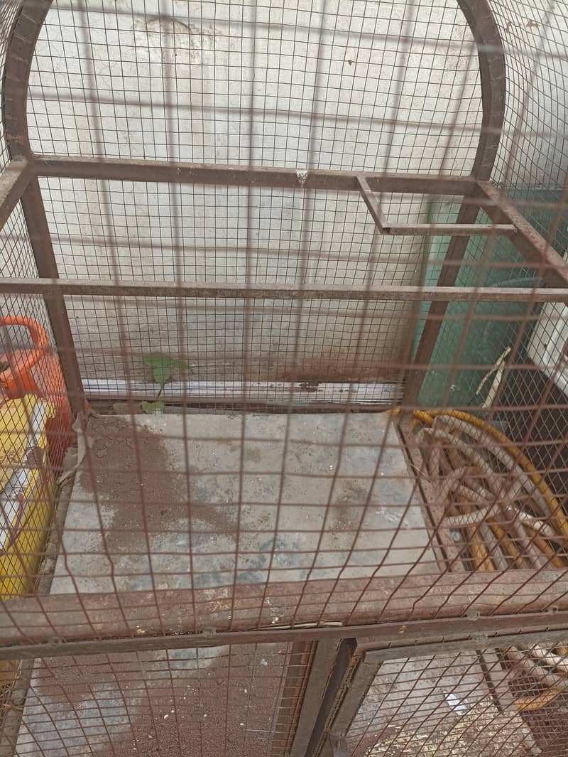 Gray bird cage good condition 3