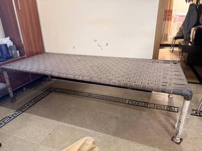 Heavy Duty Iron Charpai with Strong Niwar 2 beds