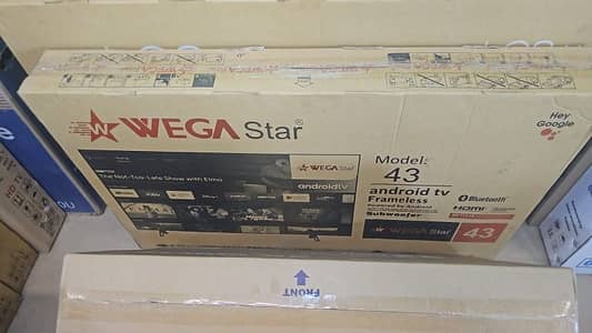 43 Inch Smart Android LED TV Wega Star 4k voice 1 Year Warranty